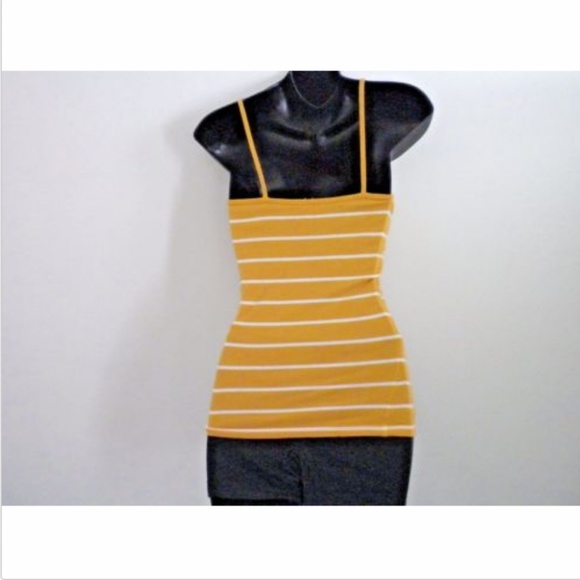 Forever 21 Tank Top Small Yellow Stripe Cami Shirt - Picture 2 of 3